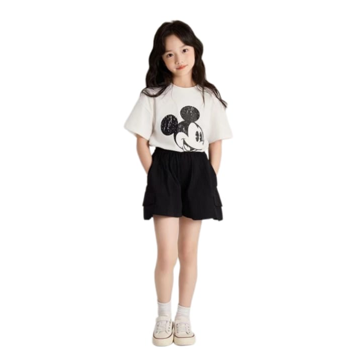Vintage Mickey Oversized Tee + Black Cargo Shorts 2pc Set  1 year to 12 years