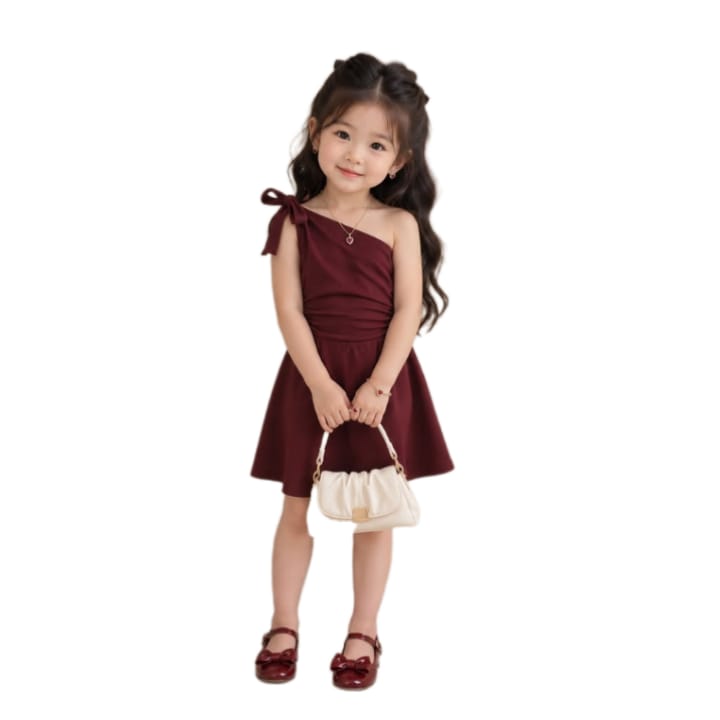 Little Princess Elegant Maroon Party Dress  1 years to 8 years