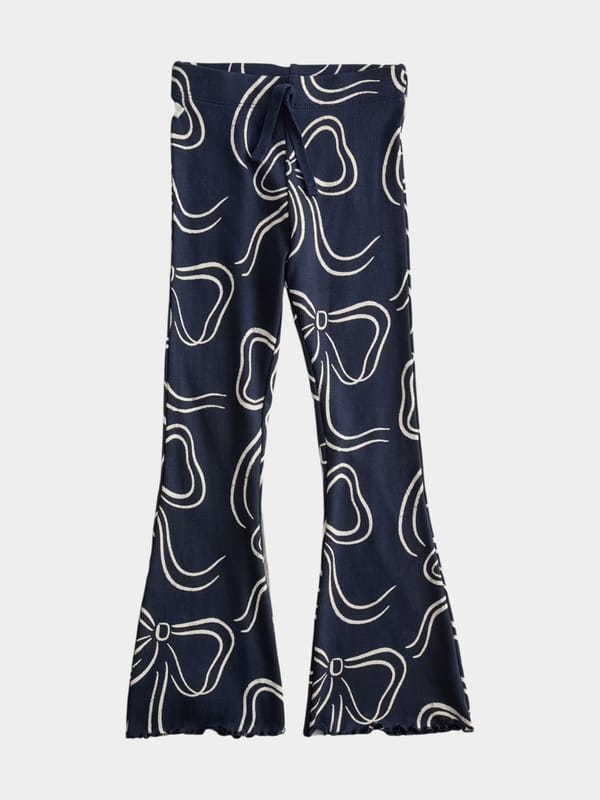 Little Girls Ribbon Bow Bell Bottom Pants 2 year to 14 years