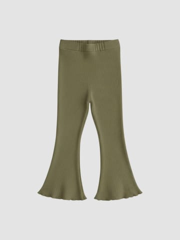 Olive Green Ribbed Flare Pants 2 to 14 years